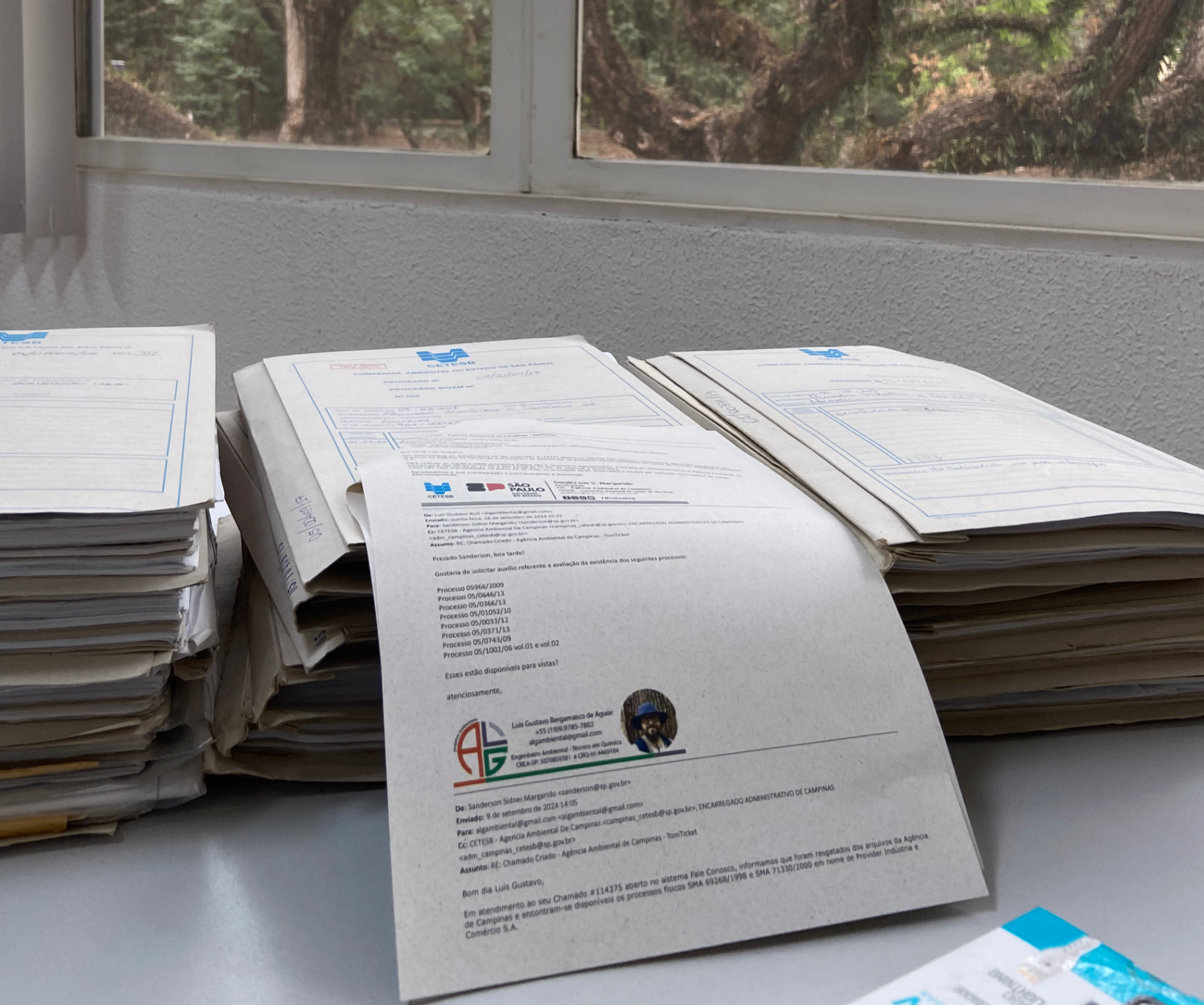 Consulta a processos físicos da CETESB para levantamento de histórico de licenciamento