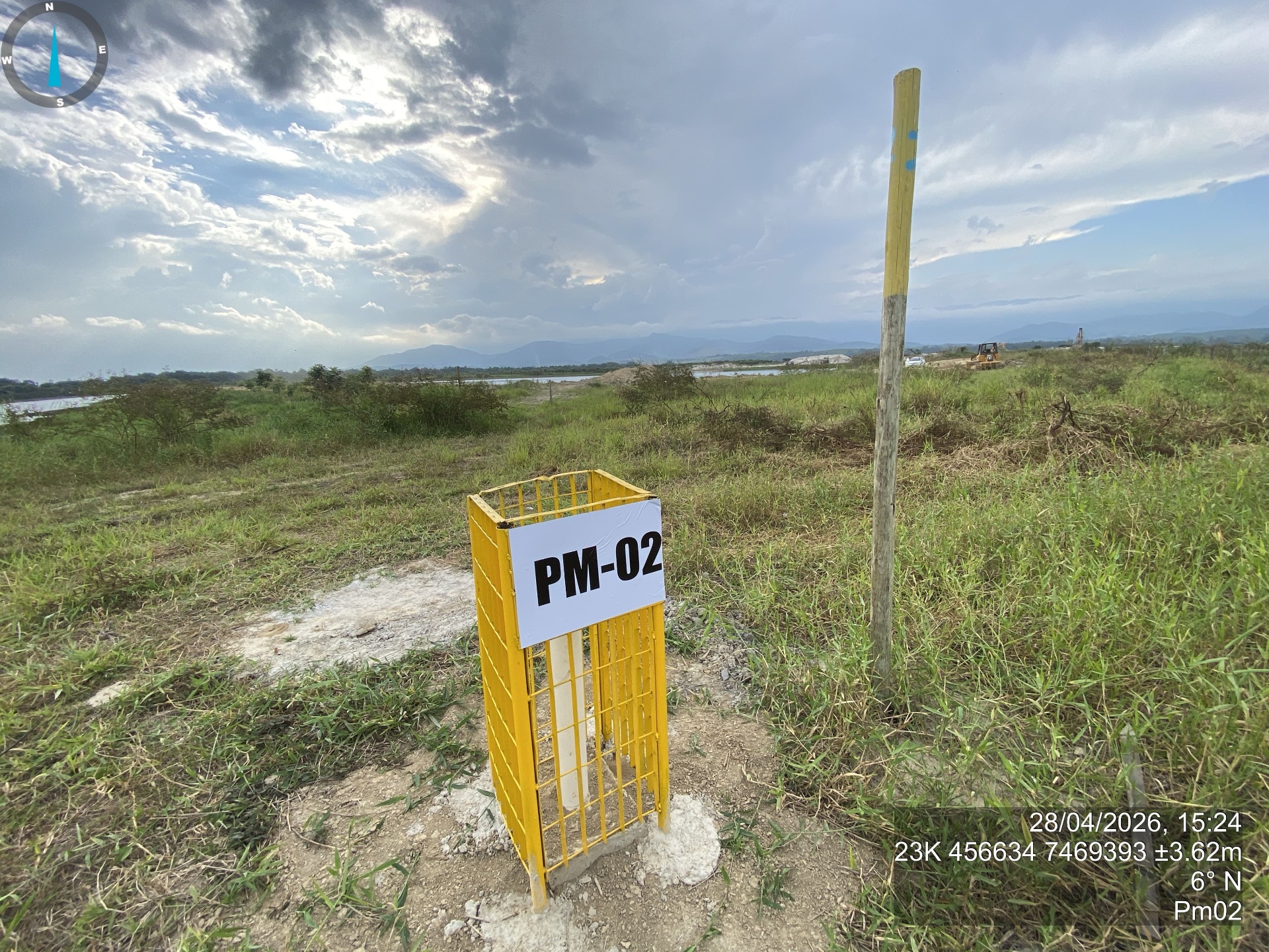 Marco PM-02 de monitoramento ambiental em campo